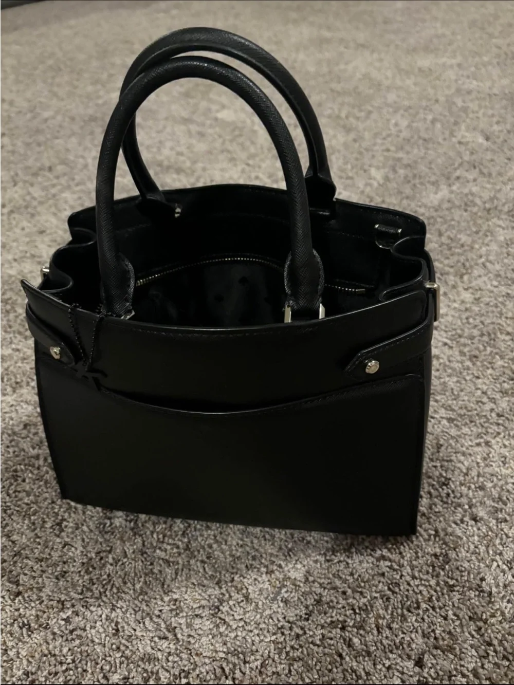 kate spade Black Structured Satchel with Top Handles